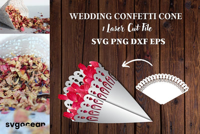 Wedding Cone For Petals SVG 3D Paper SvgOcean 