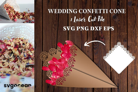 Wedding Confetti Cones SVG Bundle 3D Paper SvgOcean 