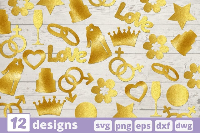 Wedding Confetti SVG Bundle SVG SvgOcean 