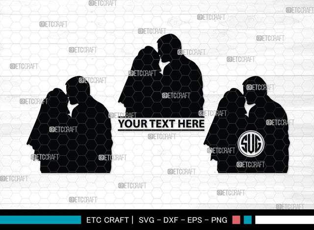 Wedding Couple Monogram, Wedding Couple Silhouette, Wedding Couple SVG, Bride And Groom Svg, Wedding Svg, SB00415 SVG ETC Craft 