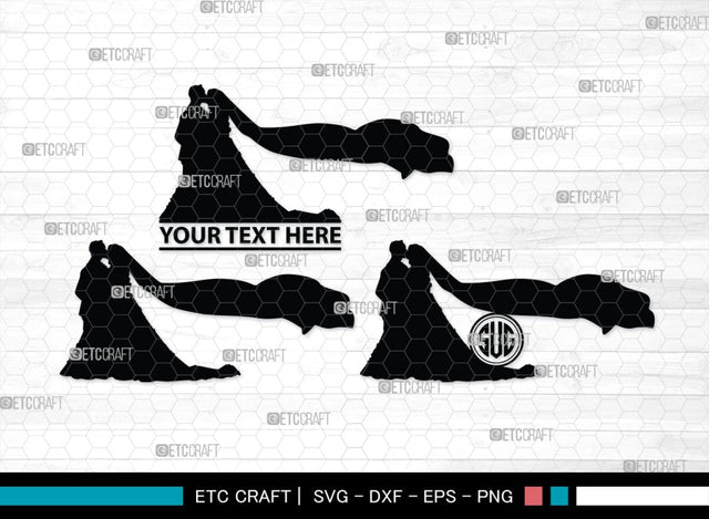 Wedding Couple Monogram, Wedding Couple Silhouette, Wedding Couple SVG, Bride And Groom Svg, Wedding Svg, SB00415 SVG ETC Craft 