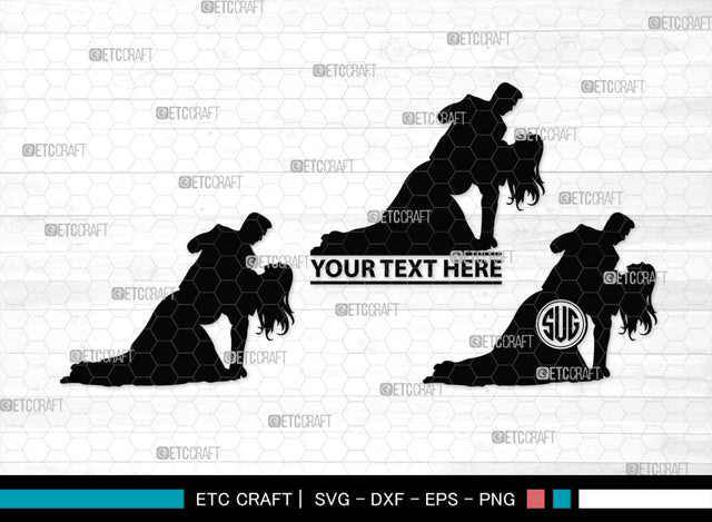 Wedding Couple Monogram, Wedding Couple Silhouette, Wedding Couple SVG, Bride And Groom Svg, Wedding Svg, SB00415 SVG ETC Craft 