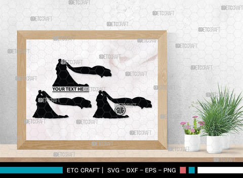 Wedding Couple Monogram, Wedding Couple Silhouette, Wedding Couple SVG, Bride And Groom Svg, Wedding Svg, SB00415 SVG ETC Craft 