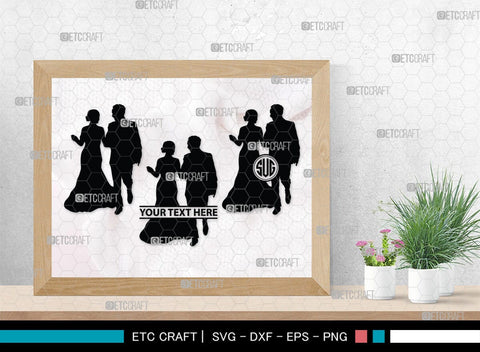 Wedding Couple Monogram, Wedding Couple Silhouette, Wedding Couple SVG, Bride And Groom Svg, Wedding Svg, SB00415 SVG ETC Craft 