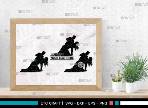 Wedding Couple Monogram, Wedding Couple Silhouette, Wedding Couple SVG, Bride And Groom Svg, Wedding Svg, SB00415 SVG ETC Craft 