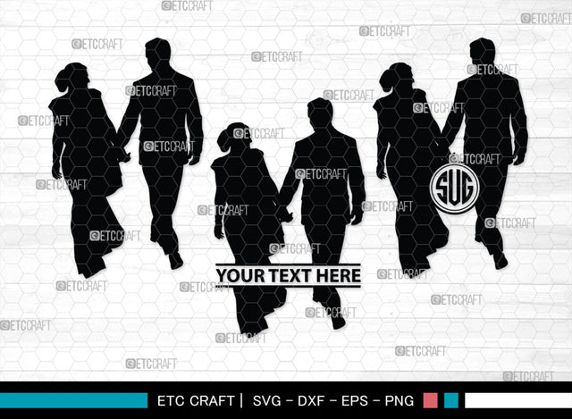 Wedding Couple Monogram, Wedding Couple Silhouette, Wedding Couple SVG, Bride And Groom Svg, Wedding Svg, SB00415 SVG ETC Craft 