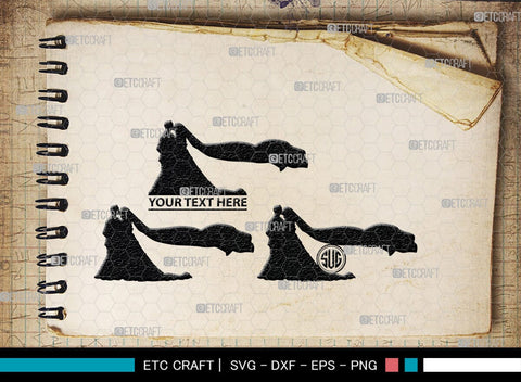 Wedding Couple Monogram, Wedding Couple Silhouette, Wedding Couple SVG, Bride And Groom Svg, Wedding Svg, SB00415 SVG ETC Craft 