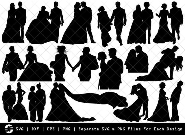 Wedding Couple SVG | Silhouette Bundle | SVG Cut File SVG ETC Craft 