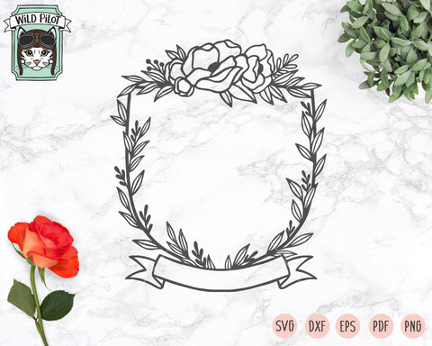 Wedding Crest Monogram Frames SVG Cut File SVG Wild Pilot 
