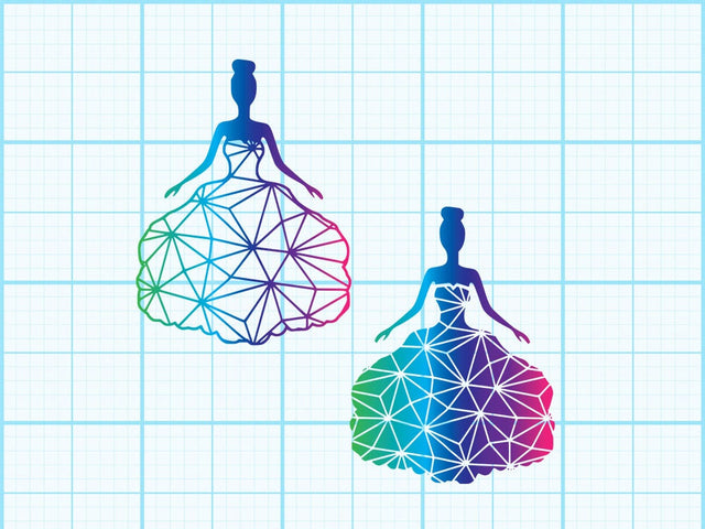 Wedding Dress Geomatical print SVG Johan Ru designs 