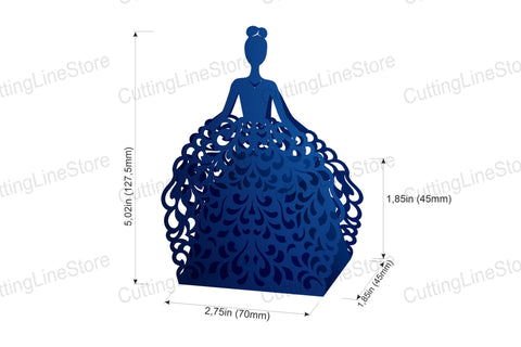 Wedding favor box | Princess gift box svg SVG CuttingLineStore 