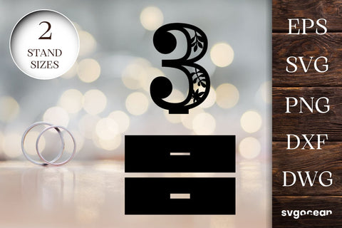 Wedding Floral Table Numbers | Laser Cut File| Glowrforge SVG SvgOcean 