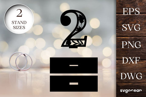 Wedding Floral Table Numbers | Laser Cut File| Glowrforge SVG SvgOcean 