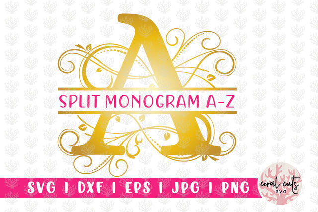 Wedding Flourishes Split Monogram - Svg EPS DXF PNG File SVG CoralCutsSVG 
