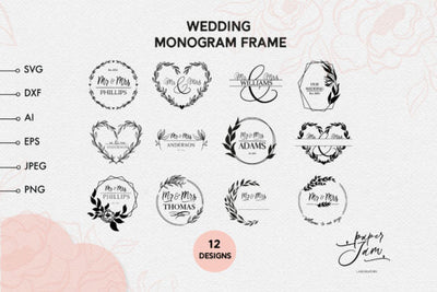Wedding frame monogram svg bundle SVG Svgcraft 