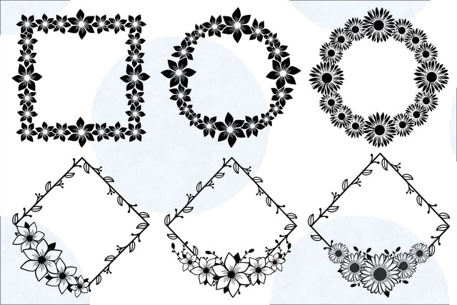 Wedding Frames SVG Bundle, Floral Wreath Frame SVG Bundle SVG D2PUTRI, SVG BUNDLE, SUBLIMATION BUNDLE, T SHIRT DESIGNS BUNDLE 