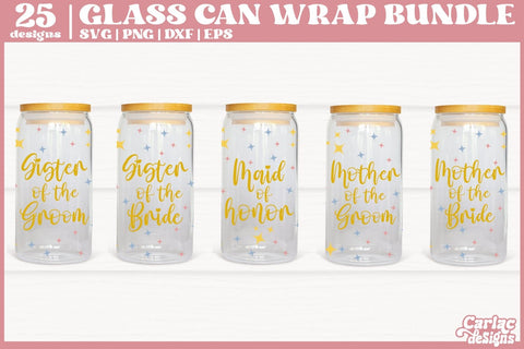 Wedding Glass Can Wrap SVG Bundle | 16oz Glass Can Wrap SVG Carla C Designs 