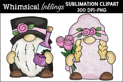 Wedding Gnomes Sublimation Clipart Sublimation Whimsical Inklings 