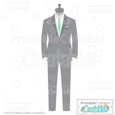 Wedding Groom Tuxedo SVG Printable Cuttable Creatables 