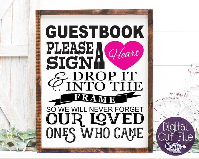 Wedding Heart Guestbook - Heart Drop In Guest Book Svg SVG Crafty Mama Studios 