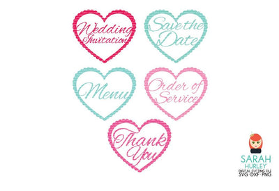 Wedding Heart Labels SVG Sarah Hurley 