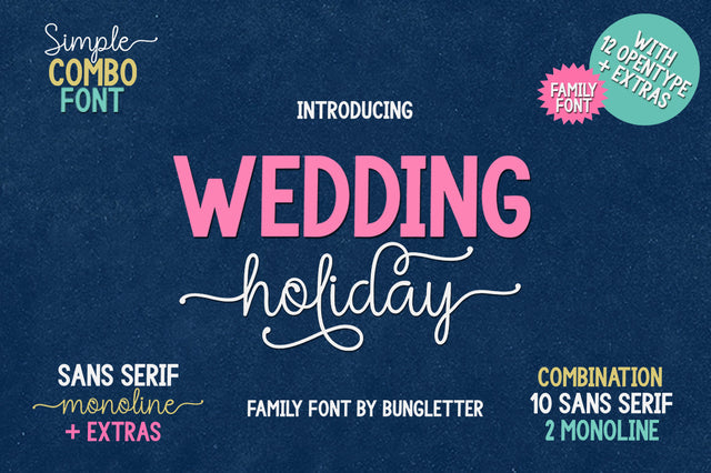Wedding Holiday | Font Family Font BungStudio 