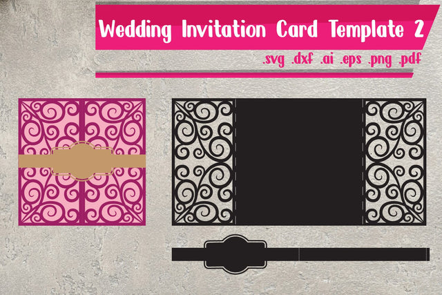 Wedding Invitation Card Template 2 SVG zafrans studio 