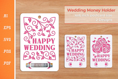 Wedding Money Holder SVG - Postcard Size 1 SVG Slim Studio 