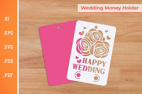 Wedding Money Holder SVG - Postcard Size 1 SVG Slim Studio 