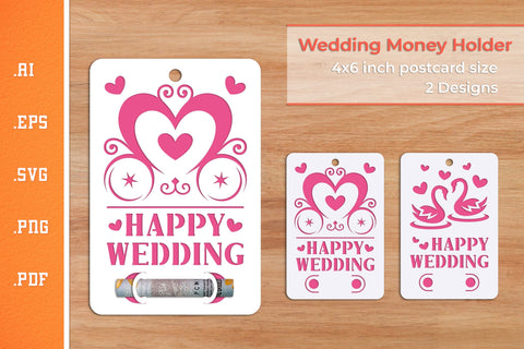 Wedding Money Holder SVG - Postcard Size 2 SVG Slim Studio 