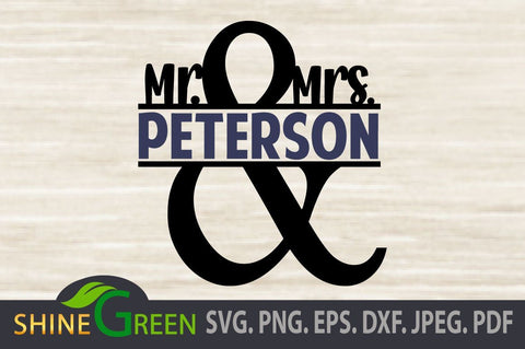 Wedding Monogram Frame SVG DXF EPS PNG SVG Shine Green Art 