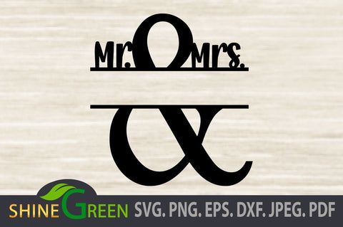 Wedding Monogram Frame SVG DXF EPS PNG SVG Shine Green Art 