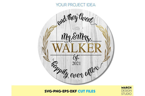 Wedding Monogram | Front Door Wedding sign | Home Decoration | Family Sign SVG March Design Studio 