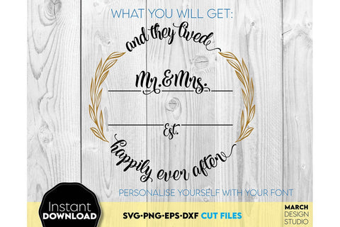 Wedding Monogram | Front Door Wedding sign | Home Decoration | Family Sign SVG March Design Studio 