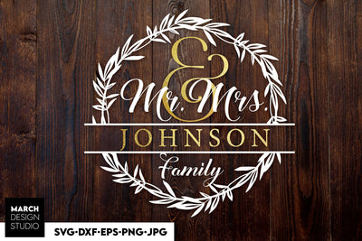 Wedding Monogram Sign | Mr and Mrs Shirt SVG | Just Married Sign PNG SVG March Design Studio 