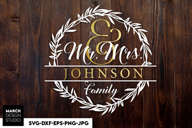 Wedding Monogram Sign | Mr and Mrs Shirt SVG | Just Married Sign PNG SVG March Design Studio 