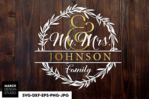 Wedding Monogram Sign | Mr and Mrs Shirt SVG | Just Married Sign PNG SVG March Design Studio 