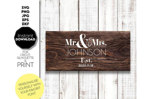 Wedding Monogram Sign | Mr and Mrs Shirt SVG | Just Married Sign PNG SVG March Design Studio 