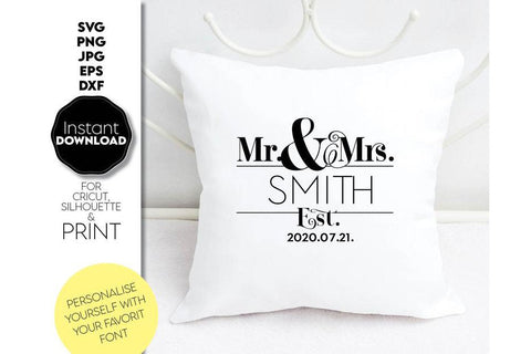 Wedding Monogram Sign | Mr and Mrs Shirt SVG | Just Married Sign PNG SVG March Design Studio 