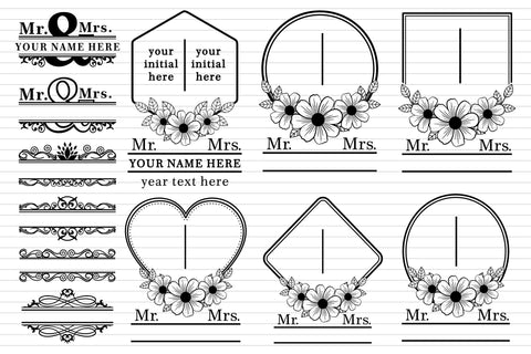 Wedding Monogram Svg Designs Bundle, Family Name Sign Svg SVG D2PUTRI, SVG BUNDLE, SUBLIMATION BUNDLE, T SHIRT DESIGNS BUNDLE 