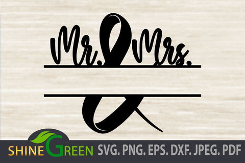 Wedding Monogram SVG DXF EPS PNG - Frame SVG Shine Green Art 