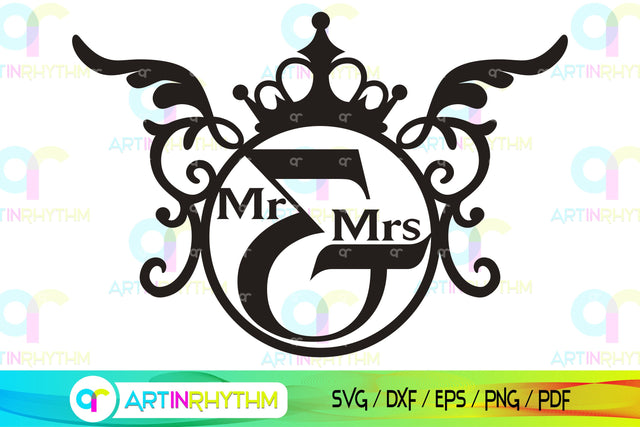 wedding mr and mrs monogram svg SVG Artinrhythm shop 