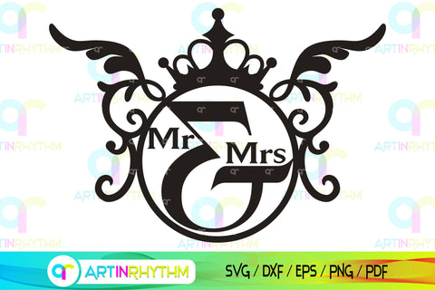 wedding mr and mrs monogram svg SVG Artinrhythm shop 