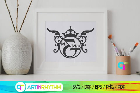 wedding mr and mrs monogram svg SVG Artinrhythm shop 