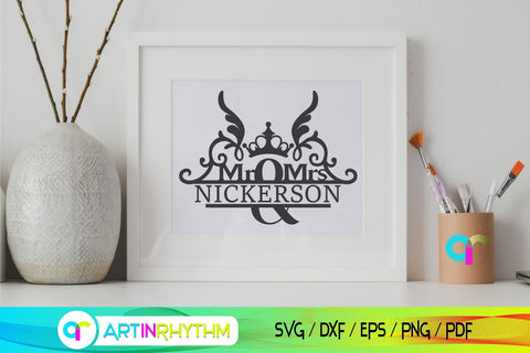 wedding mr and mrs split monogram svg SVG Artinrhythm shop 