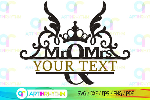 wedding mr and mrs split monogram svg SVG Artinrhythm shop 