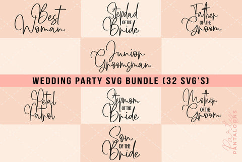 Wedding Party Bundle | 32 SVG's SVG Partypantaloons 