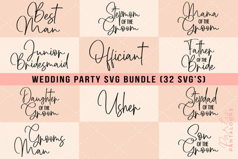 Wedding Party Bundle | 32 SVG's SVG Partypantaloons 
