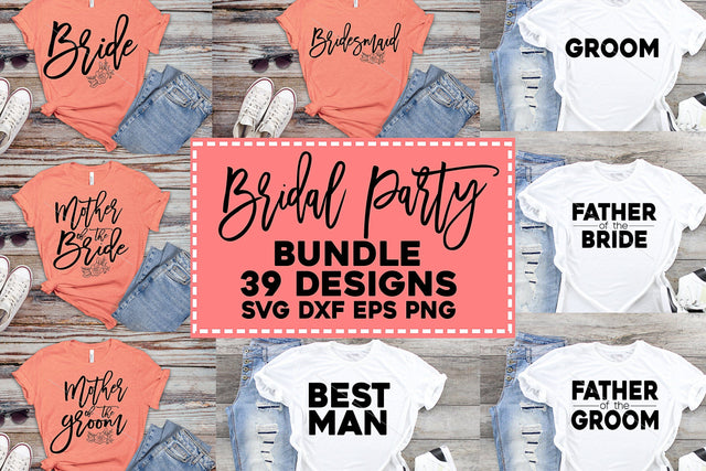 Wedding Party Bundle SVG DXF EPS PNG-39 Designs SVG Greedy Stitches 