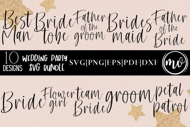 Wedding Party SVG Bundle - 10 SVG MockupSvgVenue 